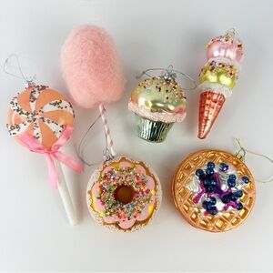 LOT of 6 Candy Treats Christmas Ornaments